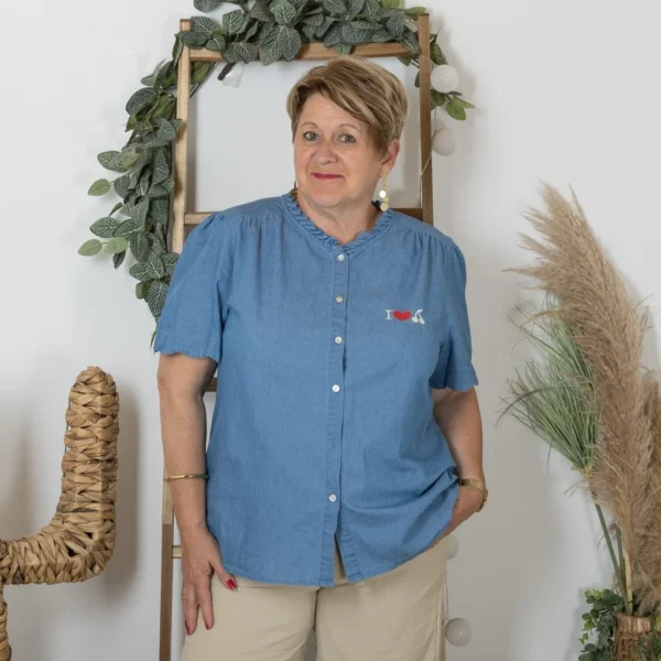 K265- Chemise By-One Cerises đ (T40-T48) - denim - 48