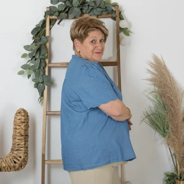 K265- Chemise By-One Cerises đ (T40-T48) - denim - 48