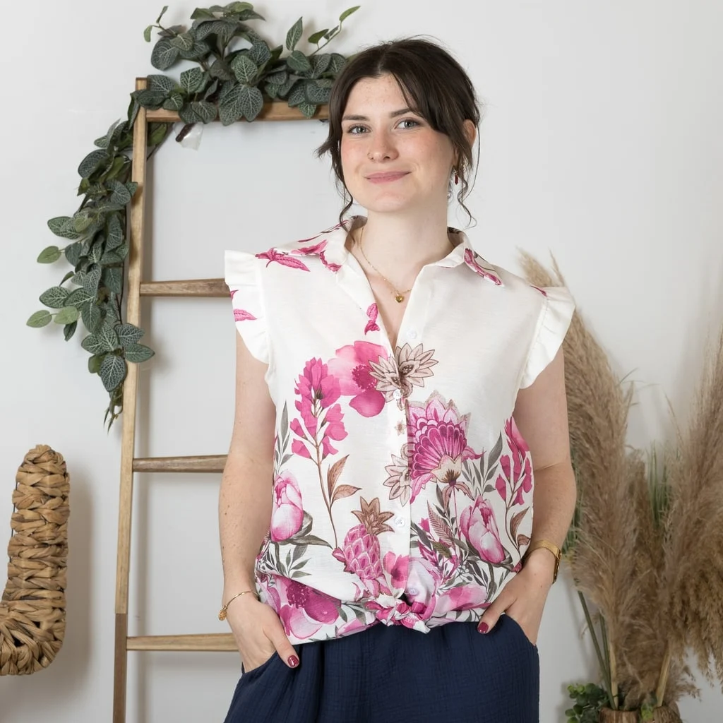 K205- Blouse Fleurie (Tu) 🇮🇹