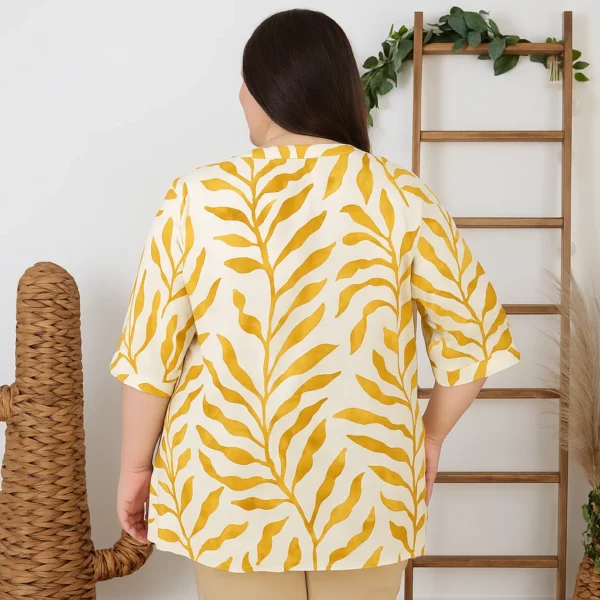 Z753- Blouse Curvy Manches courtes (T54-T58) - jaune - 58