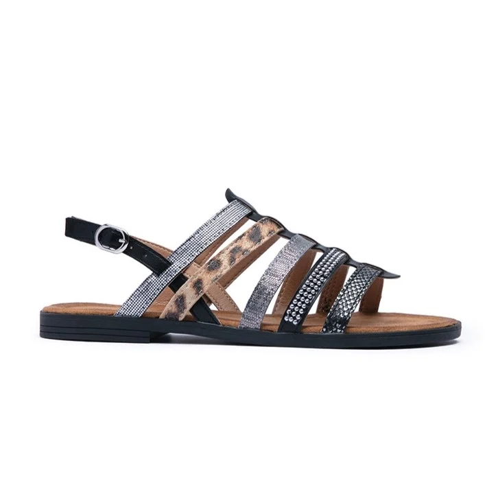 Sandales spartiate (T36-T41) - noir-strass - 41
