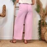 Pantalon large fluide femme crêpé « Tendance » - rose-bebe - taille-unique