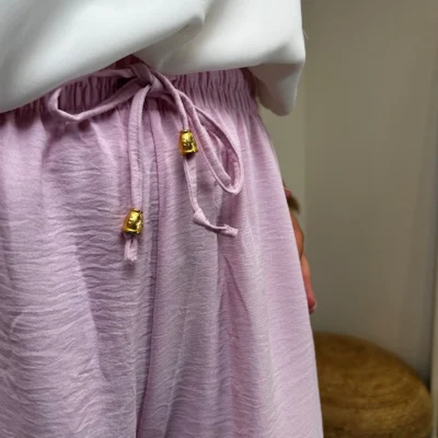 L761- Pantalon fluide (TU) - rose-bebe - taille-unique