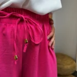 Pantalon large fluide femme crêpé « Tendance » - fuchsia - taille-unique