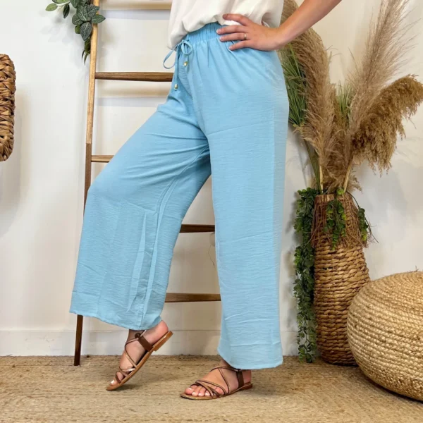 L761- Pantalon fluide (TU) - bleu-ciel - taille-unique
