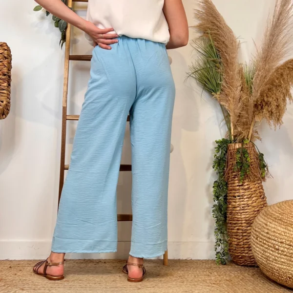 L761- Pantalon fluide (TU) - bleu-ciel - taille-unique