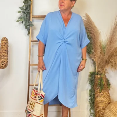 Z140- Robe Loose (Gt) 🇮🇹 - bleu-ciel - taille-unique-grande-taille