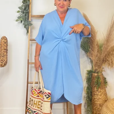 Z140- Robe Loose (Gt) 🇮🇹 - bleu-ciel - taille-unique-grande-taille