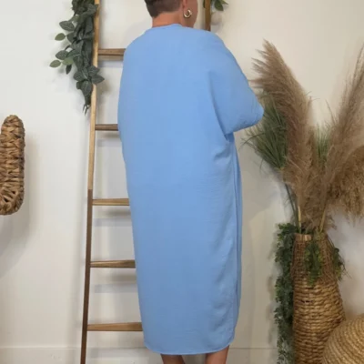Z140- Robe Loose (Gt) 🇮🇹 - bleu-ciel - taille-unique-grande-taille