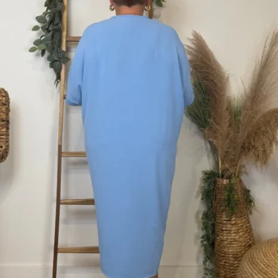 Z140- Robe Loose (Gt) 🇮🇹 - bleu-ciel - taille-unique-grande-taille