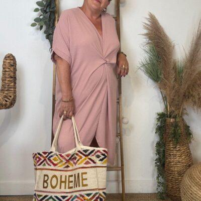 Z140- Robe Loose (Gt) 🇮🇹 - rose-poudre - taille-unique-grande-taille