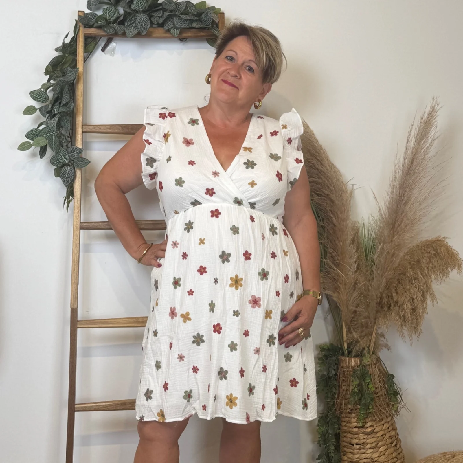 K302 - Robe coton "By One" (T40-T48) - blanc - 48