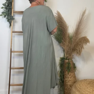 Z159- Robe longue Fluide 🇮🇹 - kaki - taille-unique-grande-taille