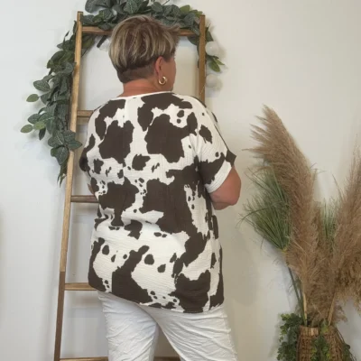 Z340- Tunique Tachetée (Tu) 🇮🇹 - marron - taille-unique-grande-taille