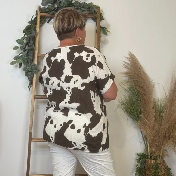 Z340- Tunique Tachetée (Tu) 🇮🇹 - marron - taille-unique-grande-taille