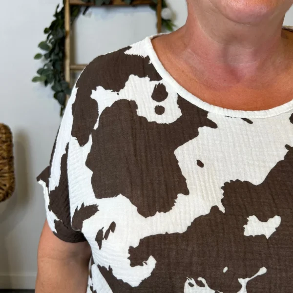 Z340- Tunique Tachetée (Tu) 🇮🇹 - marron - taille-unique-grande-taille