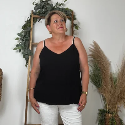 K233- Débardeur Maëlle dos brodé (T40-T48) - noir - 48