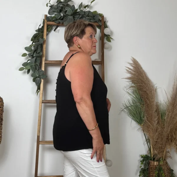 K233- Débardeur Maëlle dos brodé (T40-T48) - noir - 48