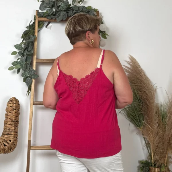 K233- Débardeur Maëlle dos brodé (T40-T48) - fuchsia - 48