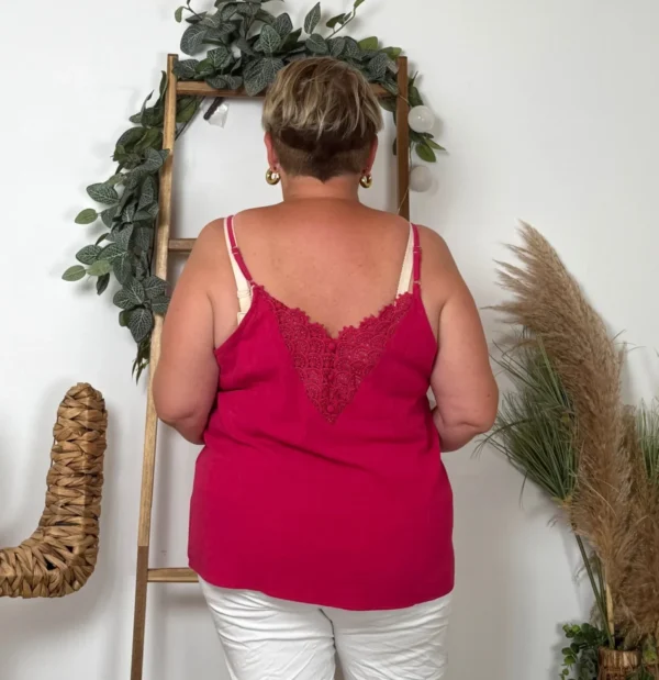 K233- Débardeur Maëlle dos brodé (T40-T48) - fuchsia - 48