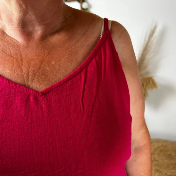 K233- Débardeur Maëlle dos brodé (T40-T48) - fuchsia - 48