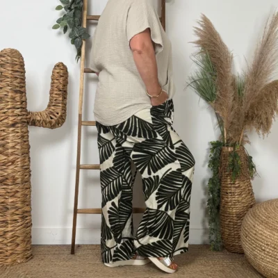 L762- pantalon “Z-one” fougères" (T40-T48) - noir - 48