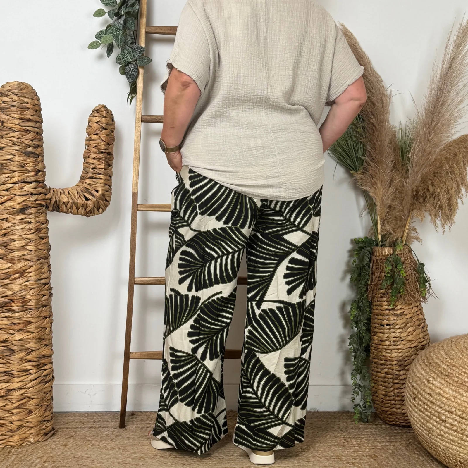 L762- pantalon “Z-one” fougères" (T40-T48) - noir - 48