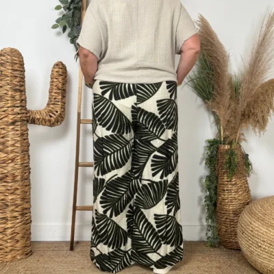 L762- pantalon “Z-one” fougères" (T40-T48) - noir - 48