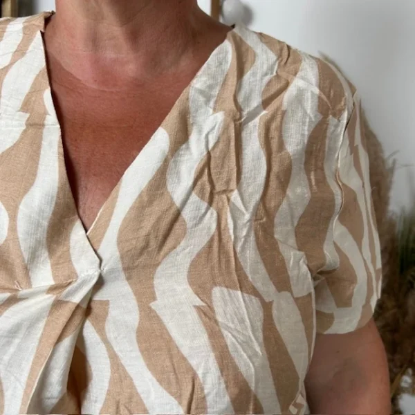 Z331- Robe Christy "Vaguelettes" (T44-T52) - beige - 52