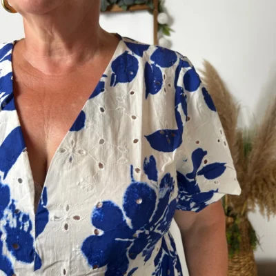 K141 - Robe courte « Coton » Maëlle (T40-T48) - blanc - 48