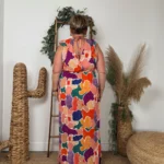 L228- Robe Patchs (T34/36- T38/40) - orange-violet - 48