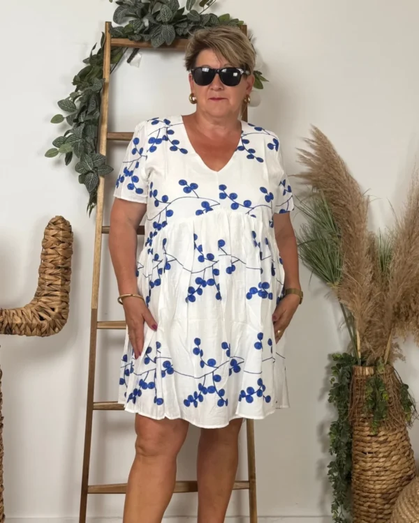 K283- Robe Maëlle "Baies" (T40-T48) - blanc - 48