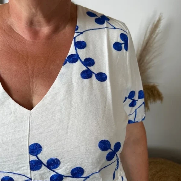 K283- Robe Maëlle "Baies" (T40-T48) - blanc - 48