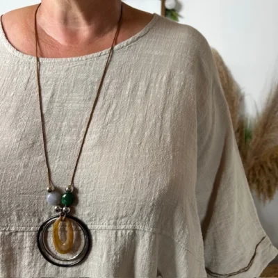 Z309- Tunique Coton Curvy 🇮🇹 - beige - taille-unique-grande-taille