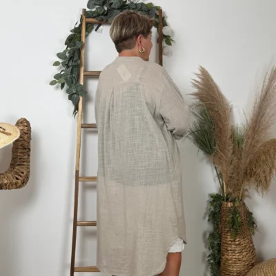 Z305- Chemise Coton Curvy 🇮🇹 - beige - taille-unique-grande-taille