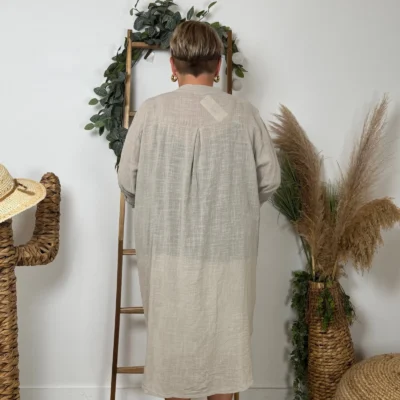 Z305- Chemise Coton Curvy 🇮🇹 - beige - taille-unique-grande-taille