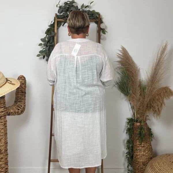 Z305- Chemise Coton Curvy 🇮🇹 - blanc - taille-unique-grande-taille