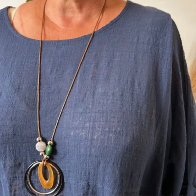 Z309- Tunique Coton Curvy 🇮🇹 - marine - taille-unique-grande-taille