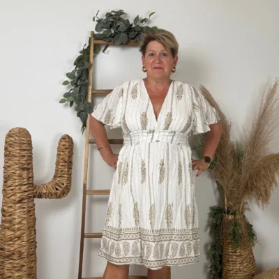 K158- Robe Maëlle (T40-T48) - blanc - 48