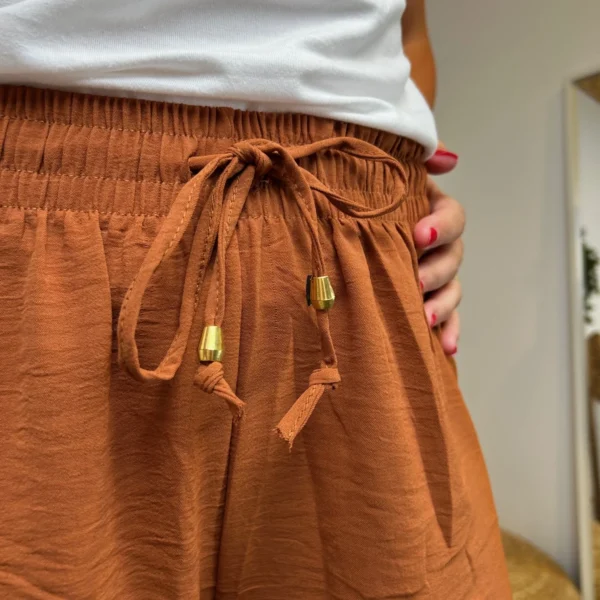 L761- Pantalon fluide (TU) - camel - taille-unique