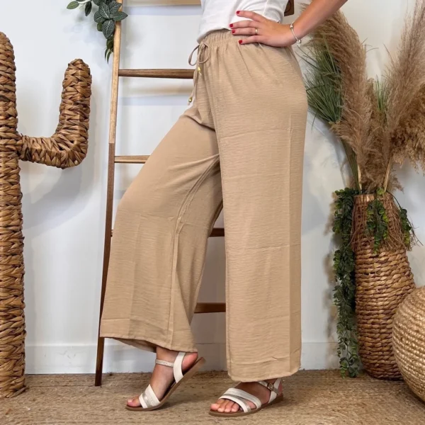 L761- Pantalon fluide (TU) - beige - taille-unique