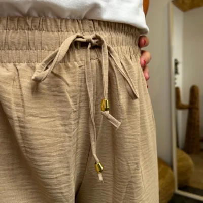 L761- Pantalon fluide (TU) - beige - taille-unique