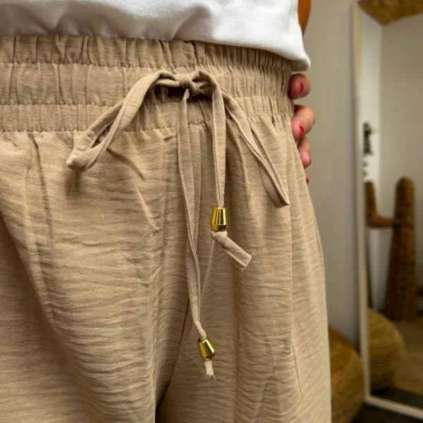 L761- Pantalon fluide (TU) - beige - taille-unique