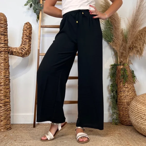 L761- Pantalon fluide (TU) - noir - taille-unique