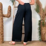 Pantalon large fluide femme crêpé « Tendance » - violet-mauve - taille-unique