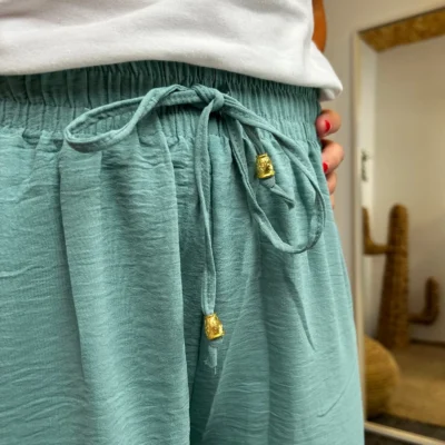 L761- Pantalon fluide (TU) - vert-celadon - taille-unique