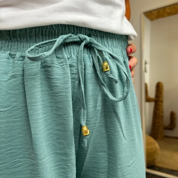 L761- Pantalon fluide (TU) - vert-celadon - taille-unique