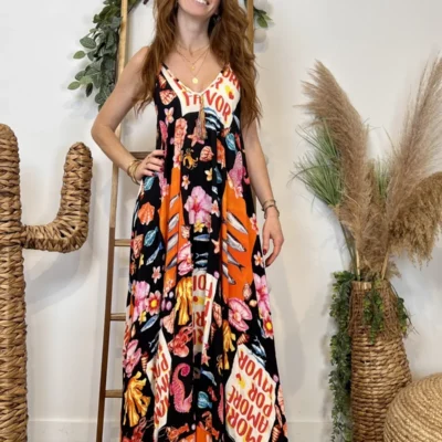 L133- Robe Fluide pompon (Tu) 🇮🇹