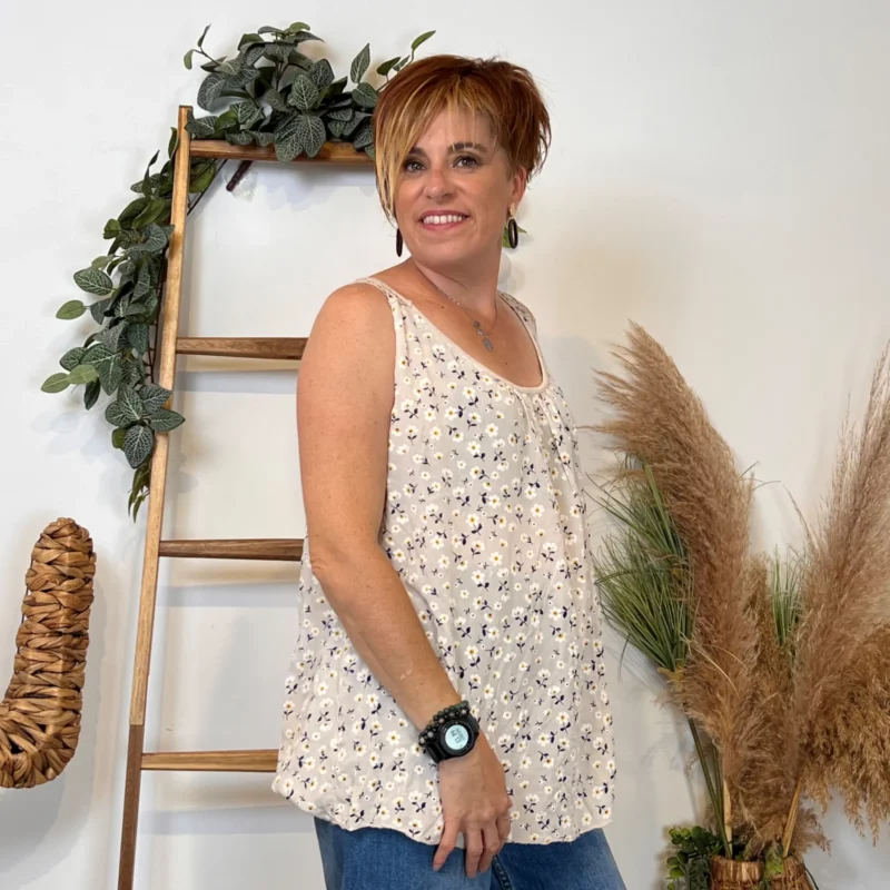Débardeur Liberty viscose (Tu) 🇮🇹 - beige - taille-unique