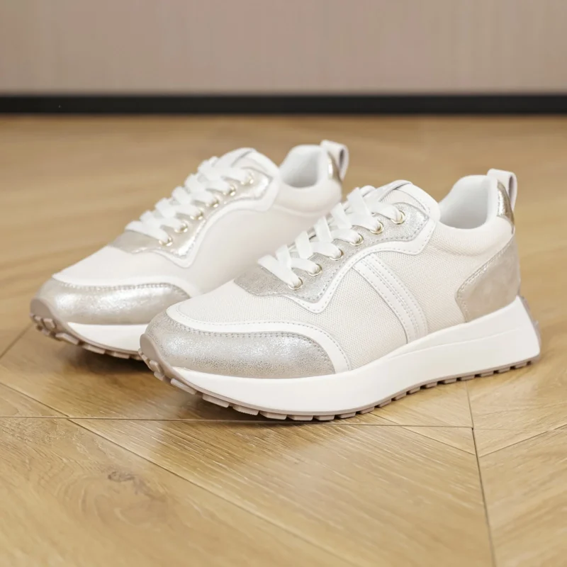 R385- Sneakers crantées (T40-T43) - dore - 43